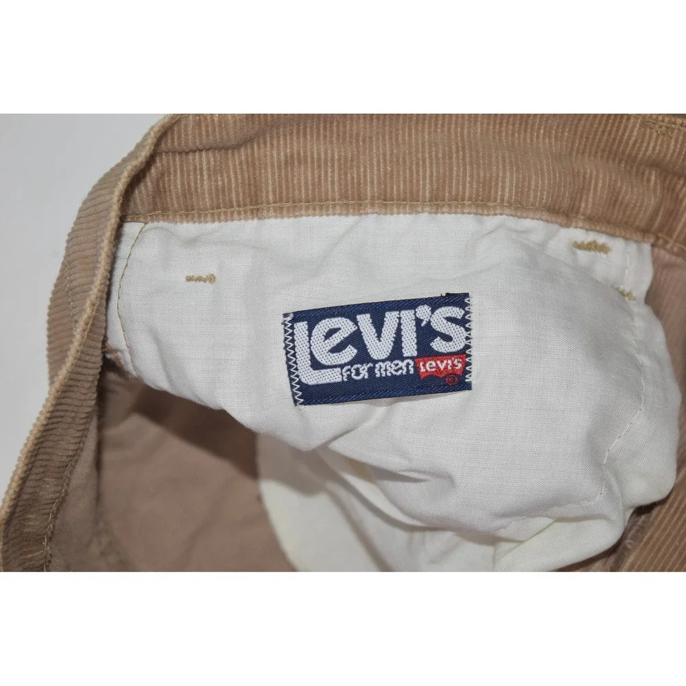 Vintage Levis Pants Mens 36x27 Khaki Corduroy 547 Bootcut Baggy For Men Workwear